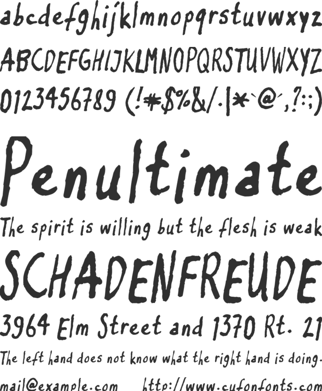inkyflutterby font preview
