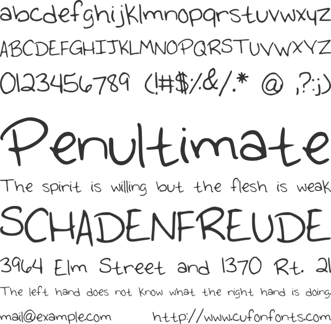 EmmysHandwriting font preview