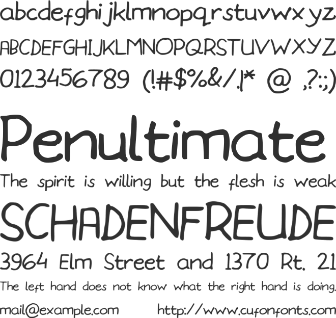 MomsHand font preview