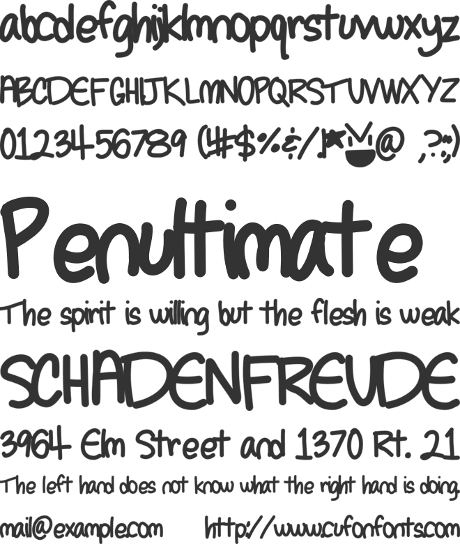 SelenesHandwriting1 font preview