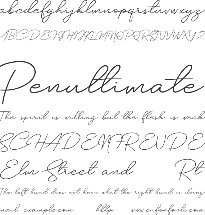 Silhouette font preview