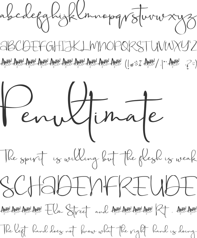 Aubrielle font preview