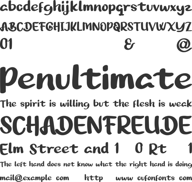 Billarkdemo font preview