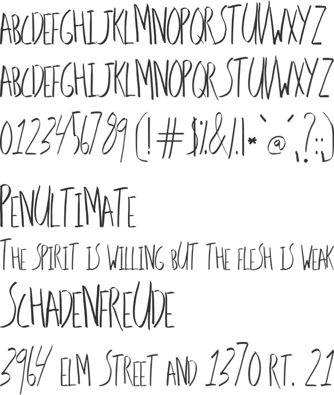 LemonShower font preview