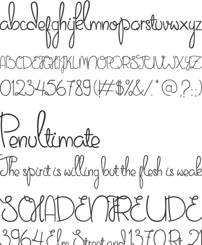 Sweet November font preview