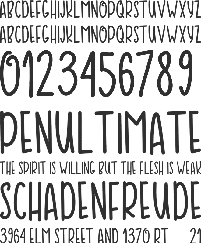 SWEETY TEA font preview