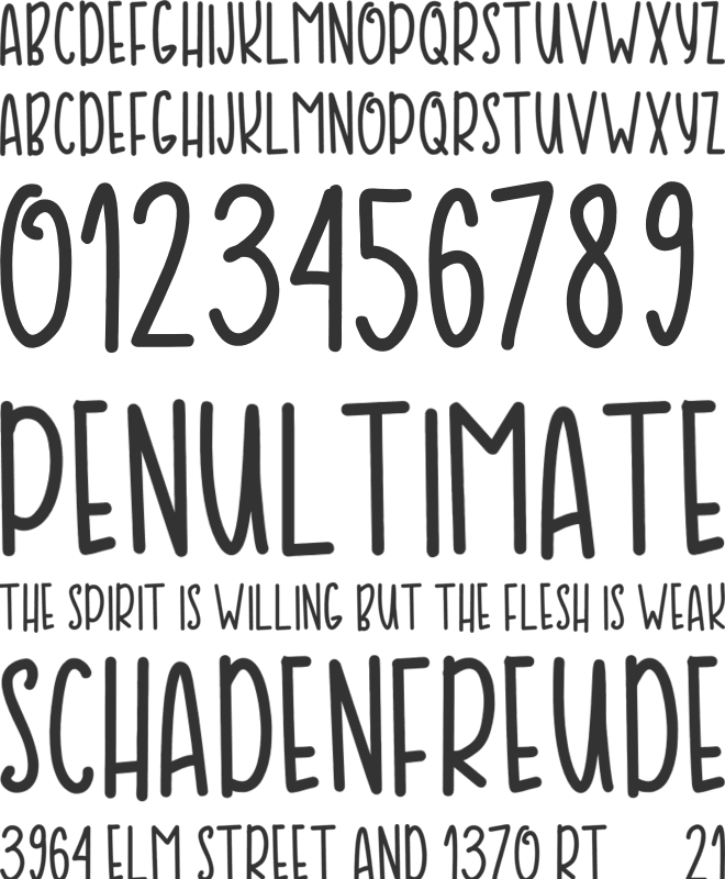 SWEETY TEA font preview