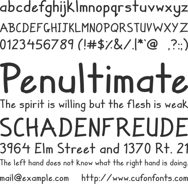 Zuey Handwriting font preview