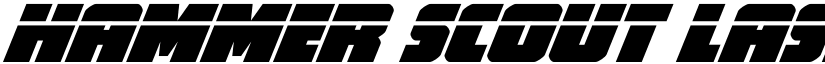 Hammer Scout Laser Italic Regular font