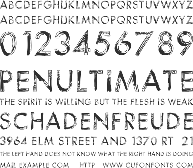 123 Sketch font preview