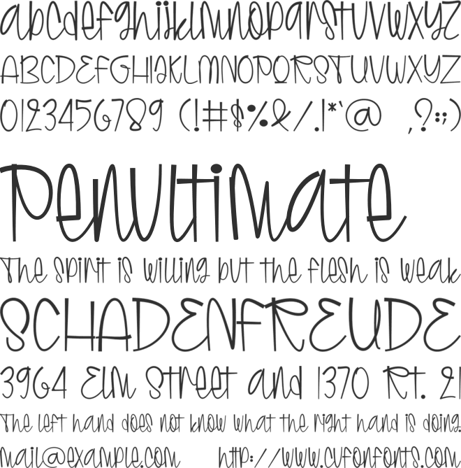 Dream High font preview