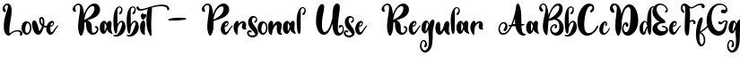 Love Rabbit - Personal Use Regular font