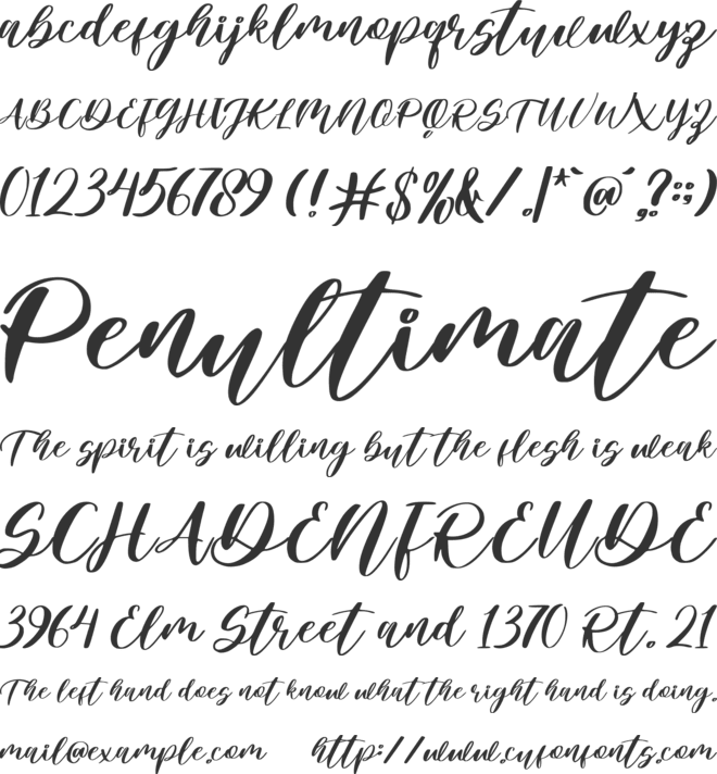 Just Married font preview