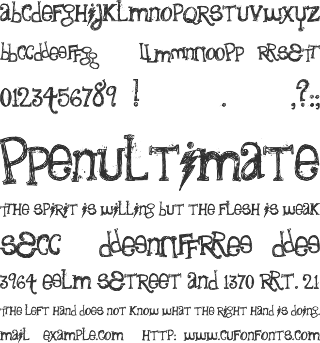The Quiet Scream font preview