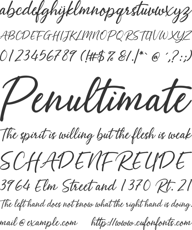 Abellaice font preview