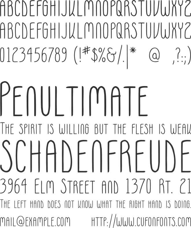 Moonless SC font preview