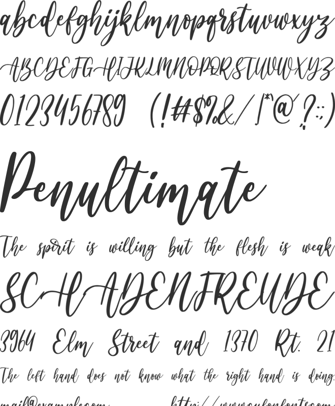 Miramilly font preview