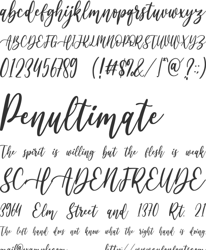 Miramilly font preview