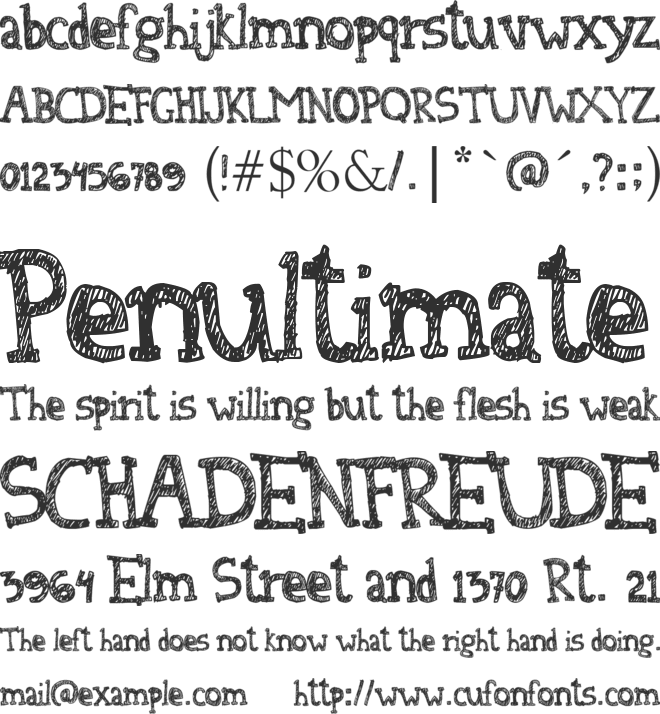Denne At The Tea Party font preview