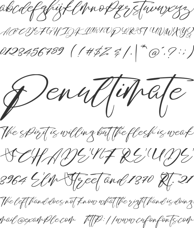 Dear story font preview