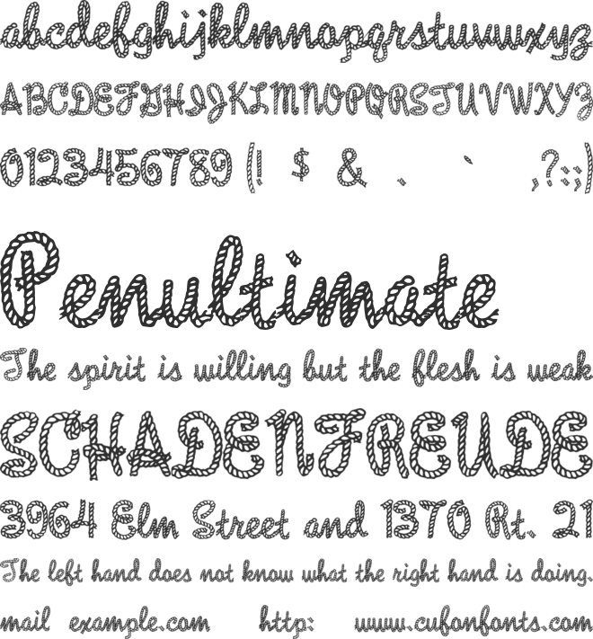 Rope font preview