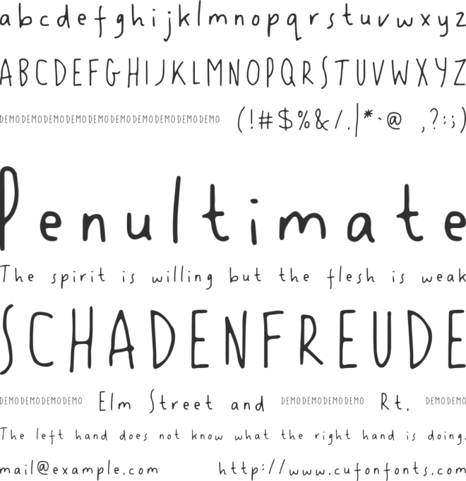 LUPINES demo font preview