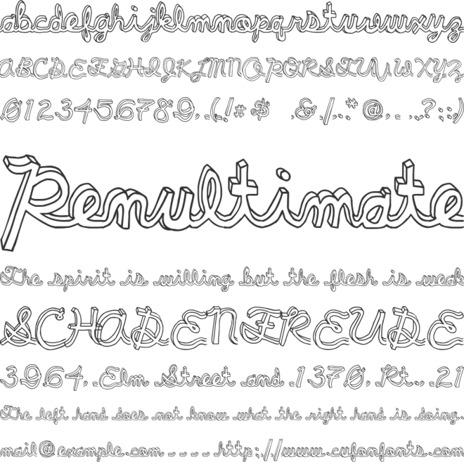 Pee Pants Script font preview