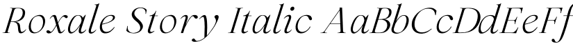 Roxale Story Italic font