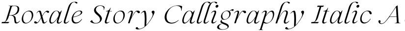 Roxale Story Calligraphy Italic font