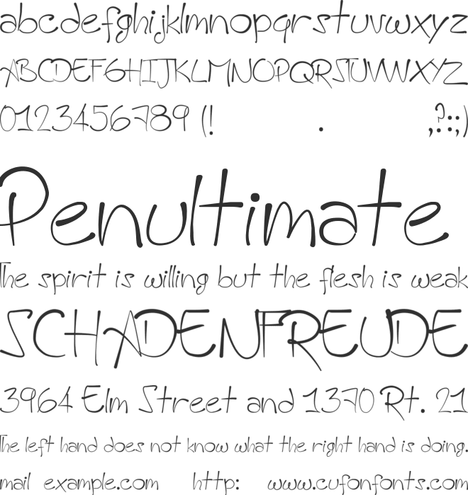 A HandMade Font font preview
