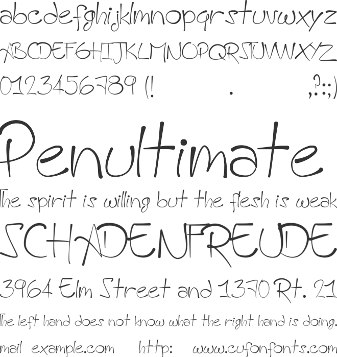 A HandMade Font font preview