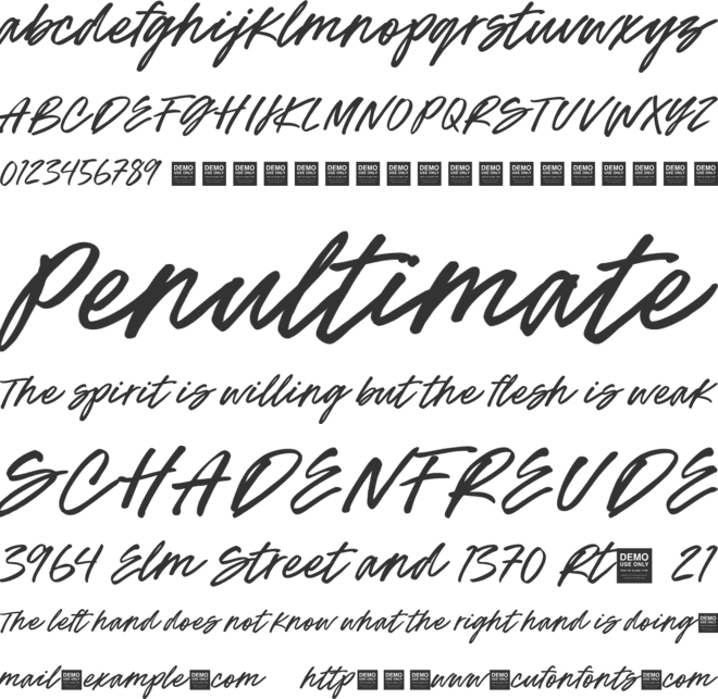 Secret Weapon - Demo font preview