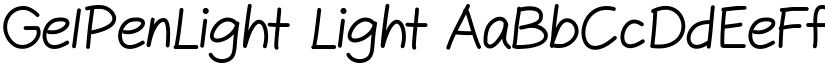 GelPenLight Light font