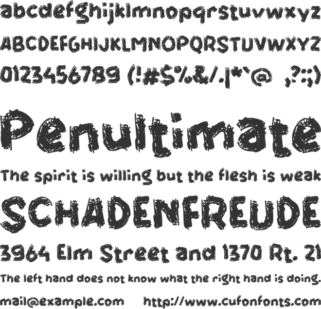 e Eretan font preview