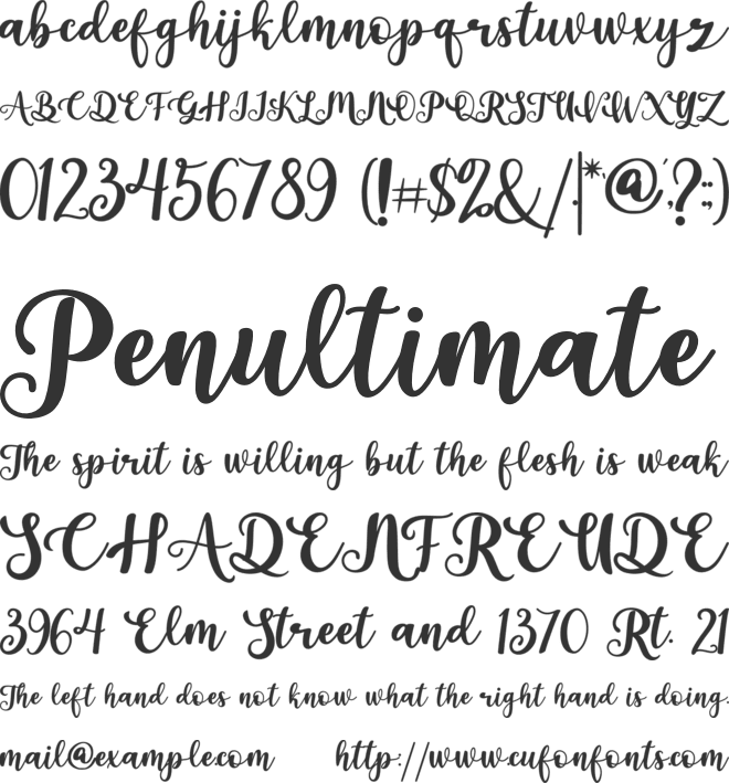 belania font preview
