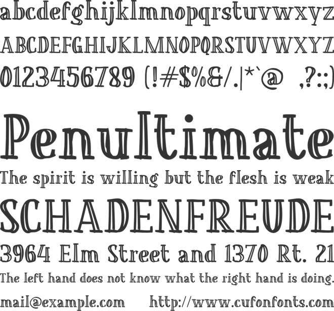 e Entah font preview