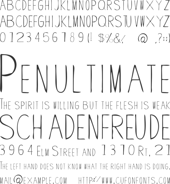 Wank Hands font preview