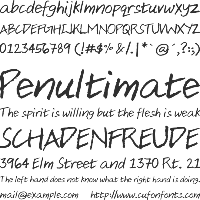 Aji Hand font preview