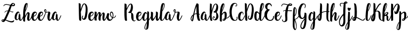 Zaheera  Demo Regular font