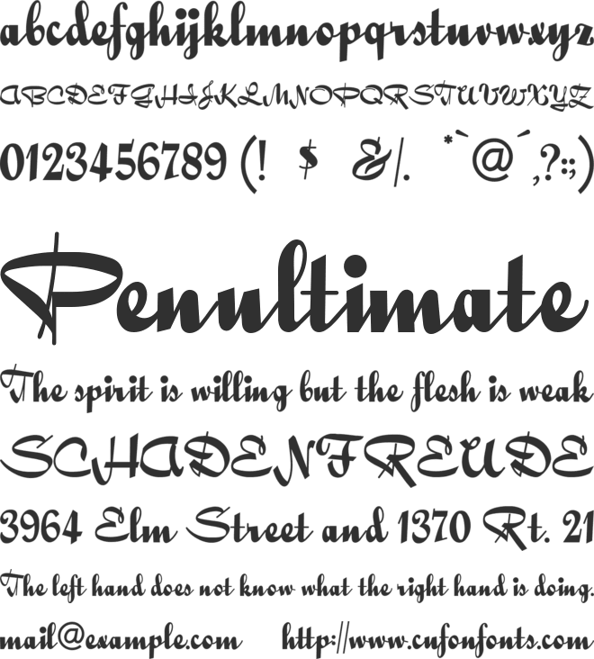 Quigley Wiggly font preview