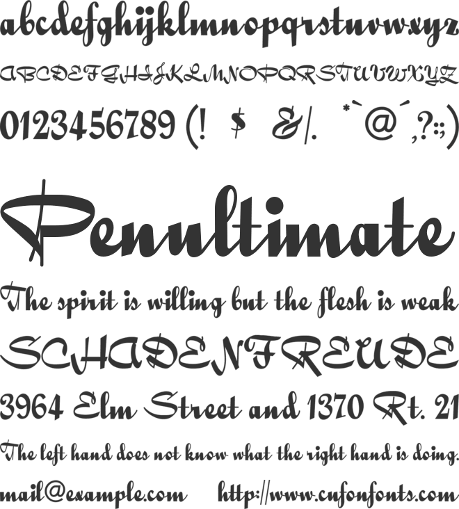 Quigley Wiggly font preview