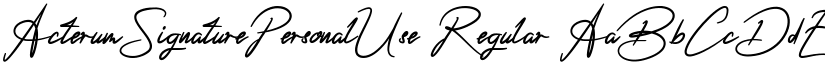 ActerumSignaturePersonalUse Regular font