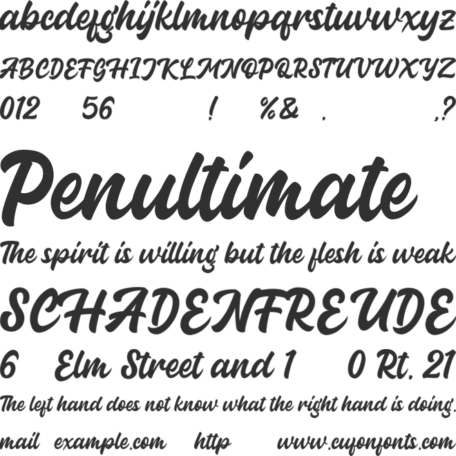 Guthenberg font preview