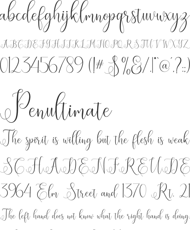 Eritta Script font preview