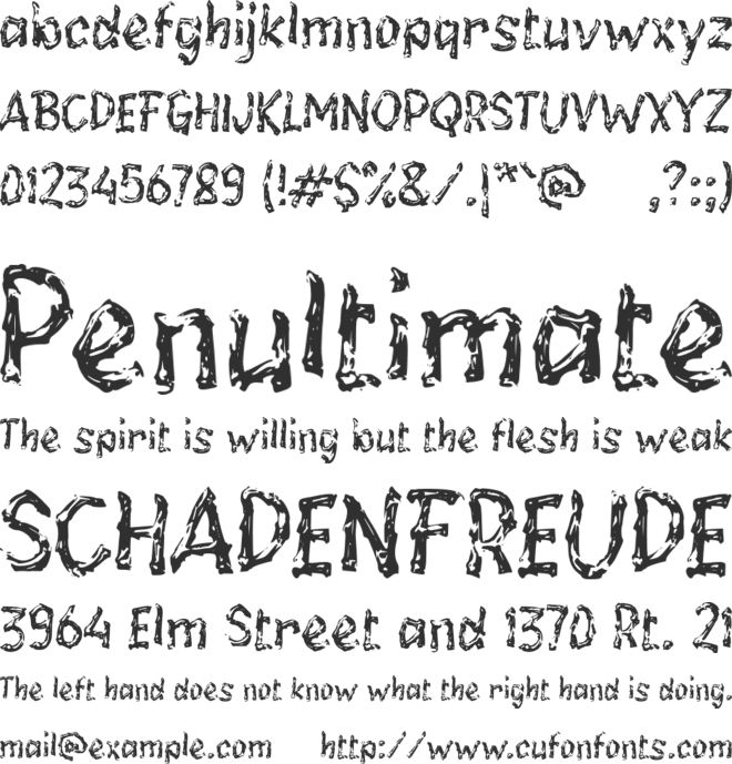 e Erlank font preview