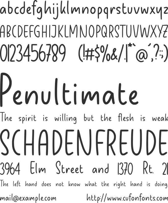 Memorynote font preview