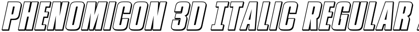 Phenomicon 3D Italic Regular font