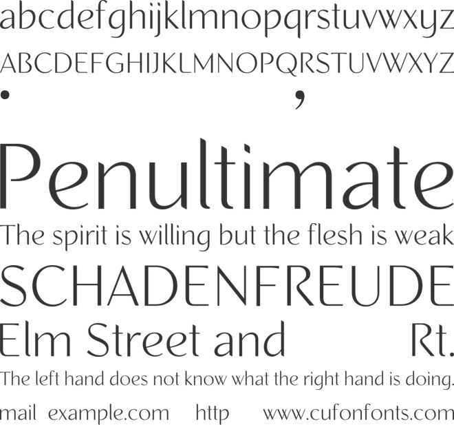 Recline font preview