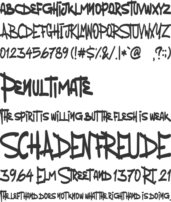 Thirsty Caps font preview