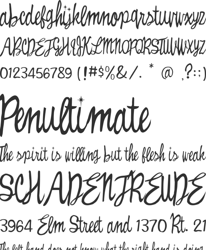 Witched font preview
